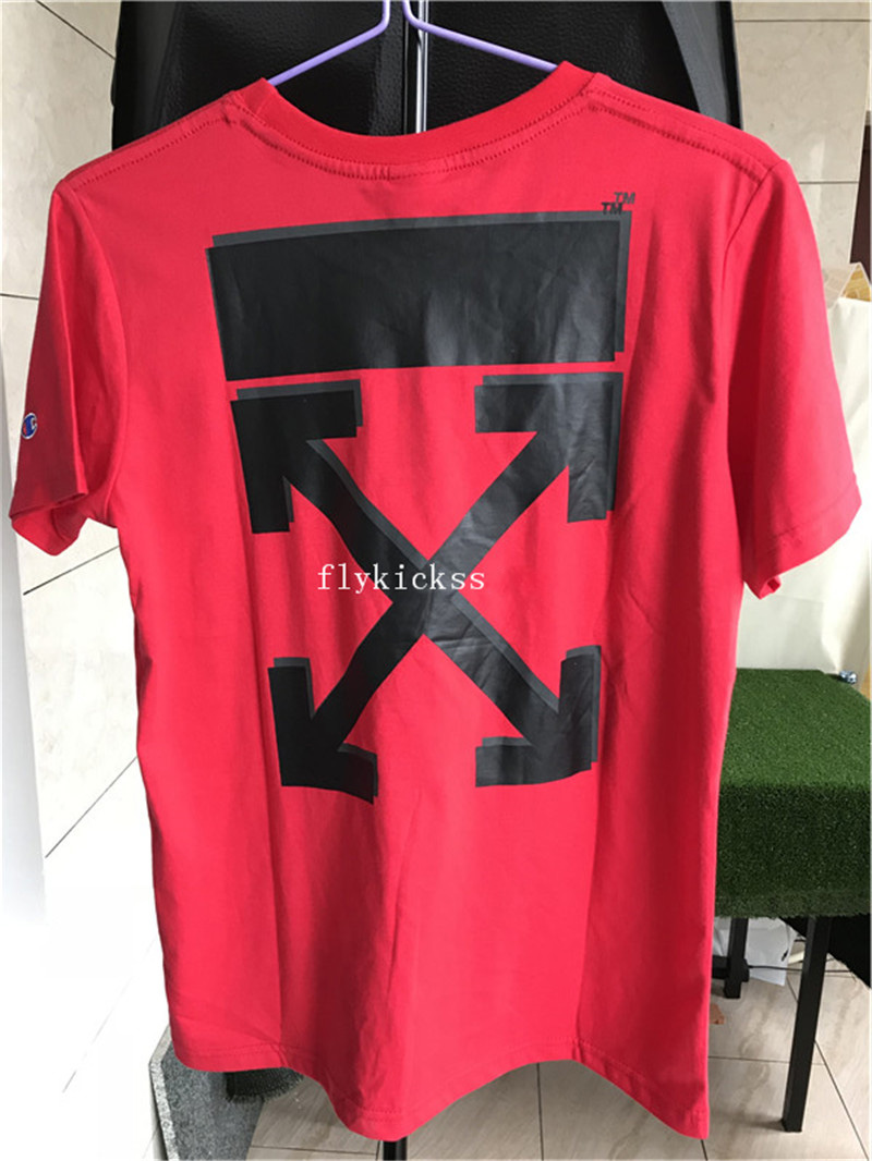 Off White Champion Red Tshirt